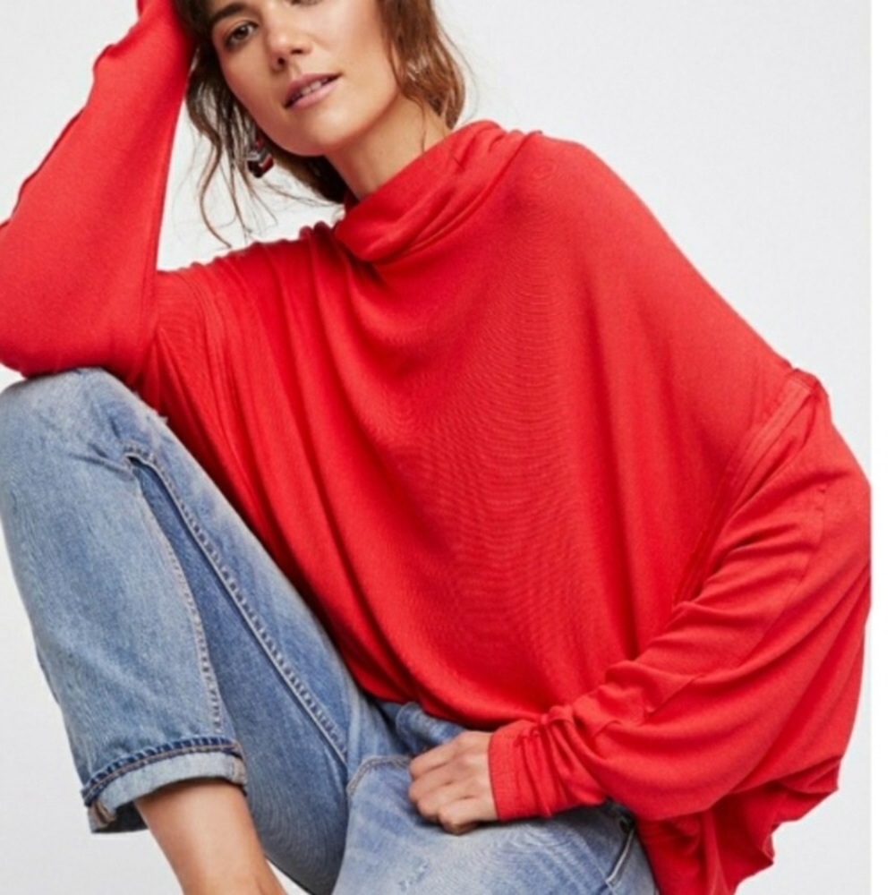 Free people red alameda pullover